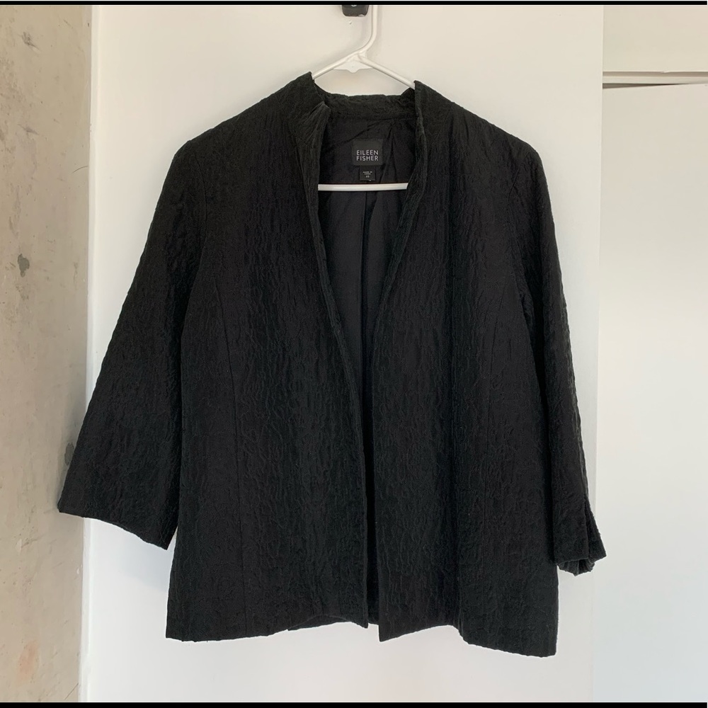 Eileen fisher embroidered mini puff jacket xs